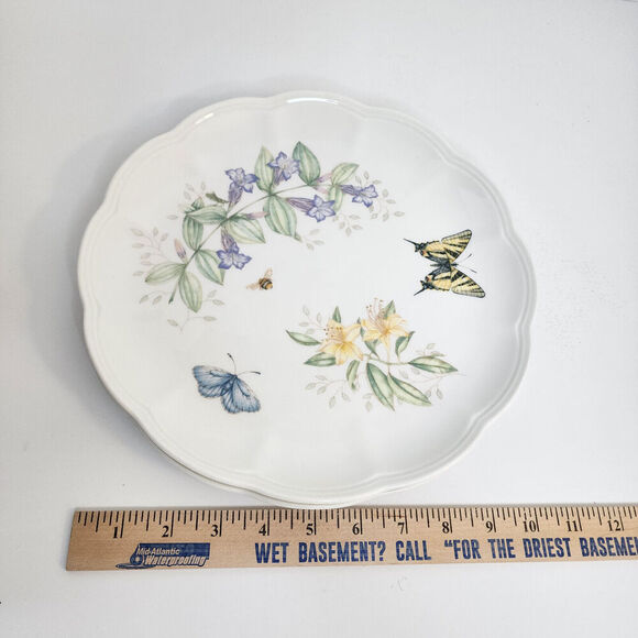 Lenox Butterfly Meadow Set Of 2 Scalloped Edge Dinner Plates 10” - Picture 6 of 6
